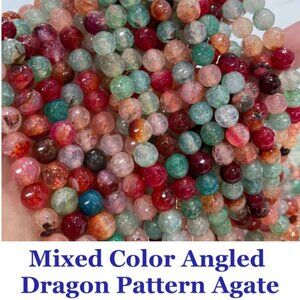 Dragon Vein Pattern Agate Mixed Color Angled